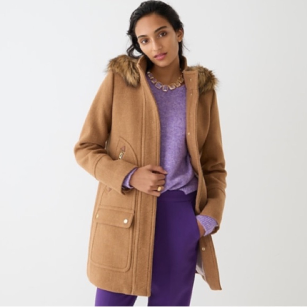 J. Crew Chateau parka in Italian stadium-cloth wool in Acorn 24 EUC